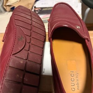 Gucci Men's Burgundy Leather Loafers